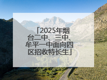 2025年烟台二中、三中、牟平一中面向四区招收特长生