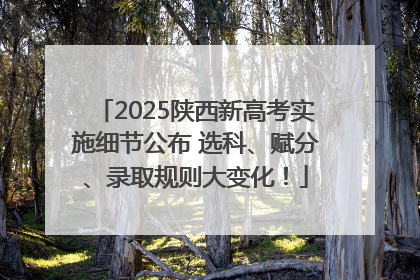 2025陕西新高考实施细节公布 选科、赋分、录取规则大变化！