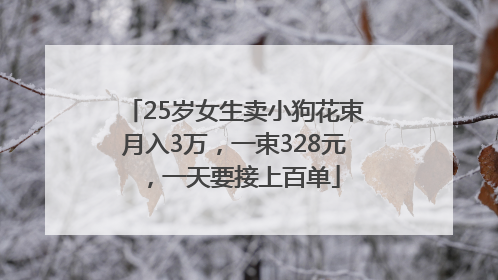 25岁女生卖小狗花束月入3万，一束328元，一天要接上百单