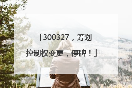 300327，筹划控制权变更，停牌！