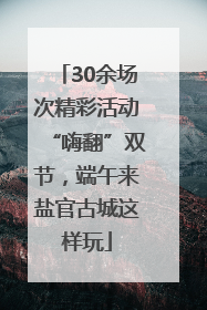 30余场次精彩活动“嗨翻”双节，端午来盐官古城这样玩