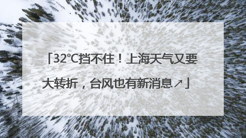32℃挡不住！上海天气又要大转折，台风也有新消息↗
