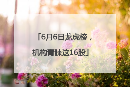 6月6日龙虎榜，机构青睐这16股