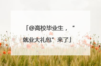 @高校毕业生，“就业大礼包”来了