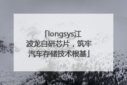 longsys江波龙自研芯片，筑牢汽车存储技术根基